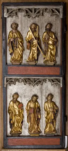 Saint Apostles, Christ-Man of Sorrows. Left Wing of the Altar Retable from Stary Zywiec, c1400. Creator: Unknown