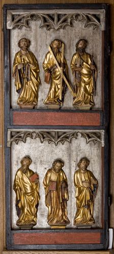 Saint Apostles, Christ-Man of Sorrows. Left Wing of the Altar Retable from Stary Zywiec, c1400. Creator: Unknown