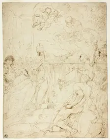Saint Appearing to Ruler (recto), n.d. Creator: Pietro Novelli