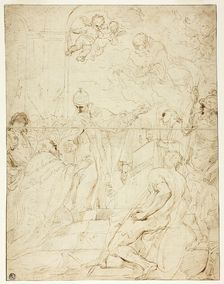 Saint Appearing to Ruler (recto), n.d. Creator: Pietro Novelli