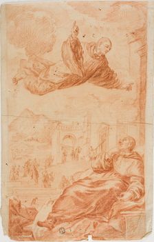 Saint Appearing to Sleeping Monk, n.d. Creator: Unknown