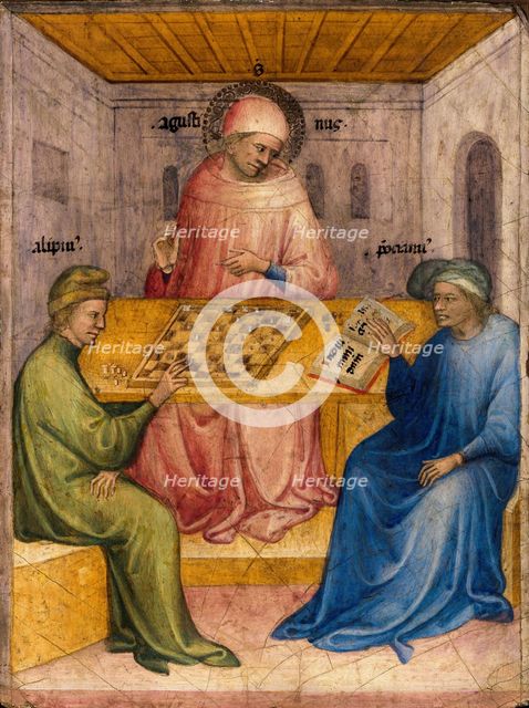 Saint Augustine and Alypius Receiving Ponticianus, c1413. Creator: Niccolò di Pietro (active 1394-1427).