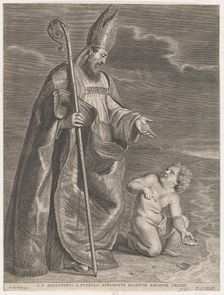 Saint Augustine, appearing to a child on a beach, ca. 1662-95., ca. 1662-95. Creator: Alexander Voet