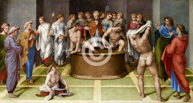 Saint Augustine Baptizes the Cathechumens, 1516-1517. Creator: Genga, Gerolamo (1476-1551).