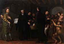 Saint Augustine Distributing the Wealth of the Rich Among the Poor, between c1663 and c1711. Creator: José García Hidalgo
