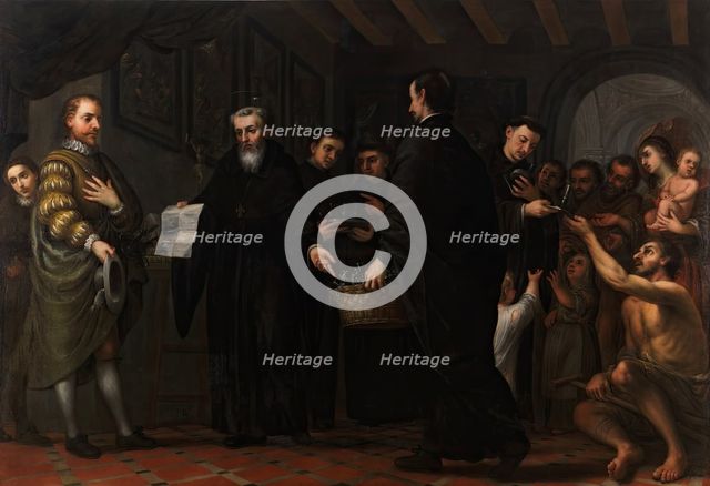 Saint Augustine Distributing the Wealth of the Rich Among the Poor, between c1663 and c1711. Creator: José García Hidalgo.