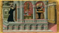 Saint Augustine's Vision of Saints Jerome and John the Baptist, 1476. Creator: Matteo di Giovanni