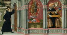 Saint Augustine's Vision of Saints Jerome and John the Baptist, 1476. Creator: Matteo di Giovanni