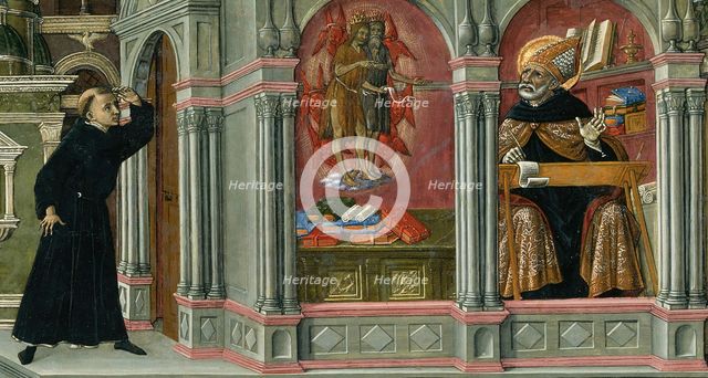 Saint Augustine's Vision of Saints Jerome and John the Baptist, 1476. Creator: Matteo di Giovanni.
