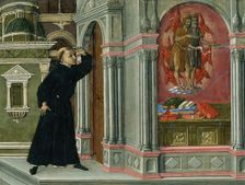 Saint Augustine's Vision of Saints Jerome and John the Baptist, 1476. Creator: Matteo di Giovanni