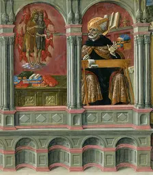 Saint Augustine's Vision of Saints Jerome and John the Baptist, 1476. Creator: Matteo di Giovanni