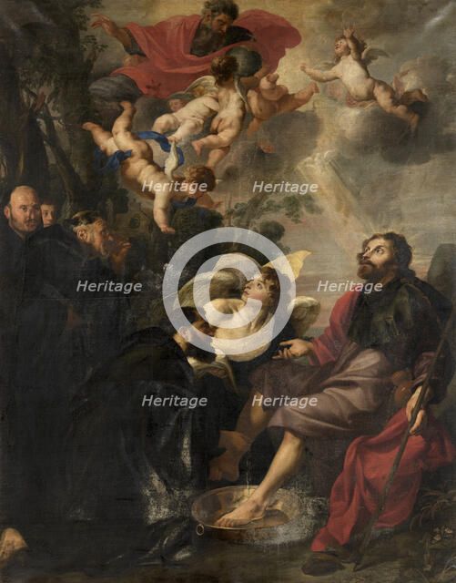 Saint Augustine Washes the Feet of Christ, 1636. Creator: Theodoor Rombouts.