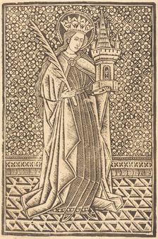 Saint Barbara, 1480 or after. Creator: Master of the Cologne Arms, Workshop of