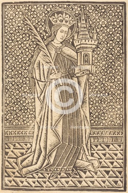Saint Barbara, 1480 or after. Creator:  Master of the Cologne Arms, Workshop of.