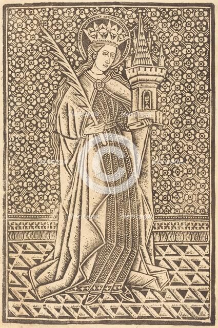 Saint Barbara, 1480 or after. Creator:  Master of the Cologne Arms, Workshop of.