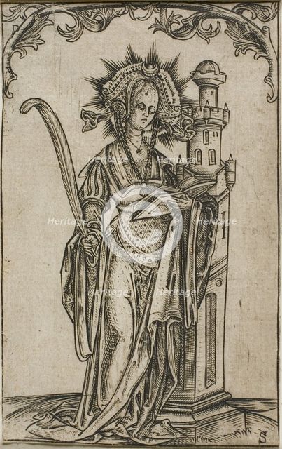 Saint Barbara with a Palm and a Book, 1500-25. Creator: Master S.