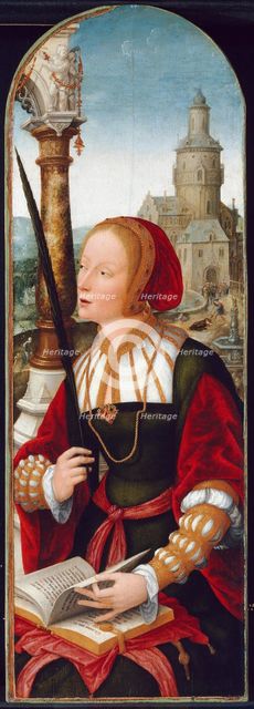 Saint Barbara, c. 1520. Creator: Jean Bellegambe.