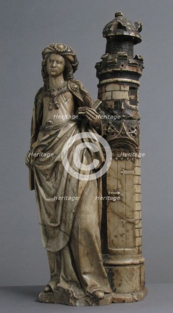 Saint Barbara, French, 16th century. Creator: School of Troyes.