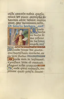 Saint Barbara; Poncher Hours, about 1500. Creator: Master of Jacques de Besancon