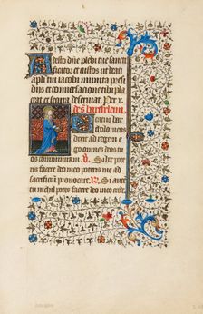 Saint Bartholomew with a Knife and a Book; Book of Hours, about 1440-1450. Creator: Workshop of the Bedford Master