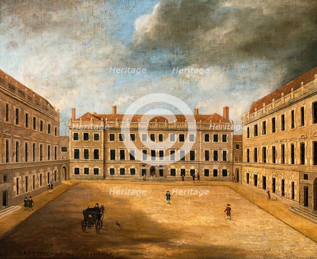 Saint Bartholomew's Hospital, London: the Gibbs buildings, c18th century. Creator: Unknown.