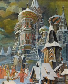 Saint Basil's Cathedral. Artist: Brailovsky, Leonid Mikhaylovich (1867-1937)