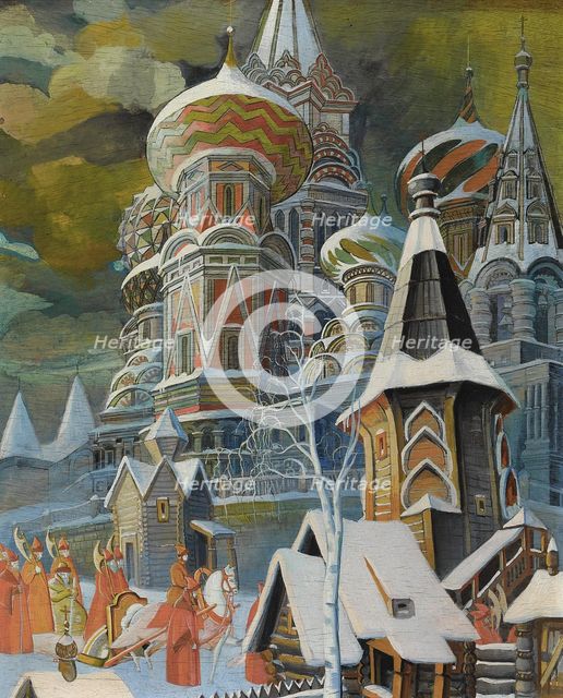 Saint Basil's Cathedral. Artist: Brailovsky, Leonid Mikhaylovich (1867-1937)