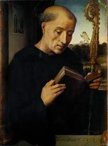 Saint Benedict (Benedetto Portinari Triptych, left panel) , 1487. Creator: Memling; Hans (1433/40-1494)