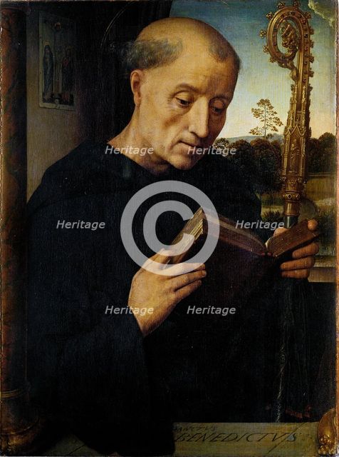 Saint Benedict (Benedetto Portinari Triptych, left panel) , 1487. Creator: Memling; Hans (1433/40-1494).