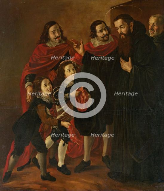 Saint Benedict Blessing Saint Maurus, 17th century. Creator: Fray Juan Rizi.