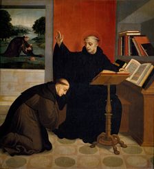 Saint Benedict Blessing Saint Maurus, between 1540 and 1545. Creator: Juan Correa de Vivar
