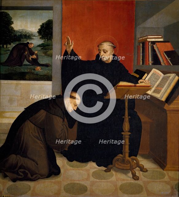 Saint Benedict Blessing Saint Maurus, between 1540 and 1545. Creator: Juan Correa de Vivar.