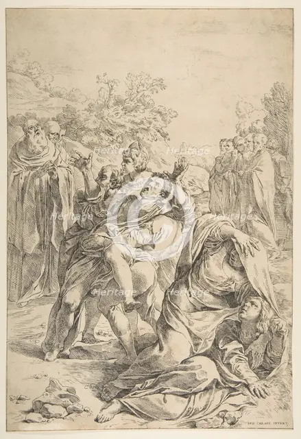 Saint Benedict exorcising a demon, ca. 1637-1639. Creator: Simone Cantarini.