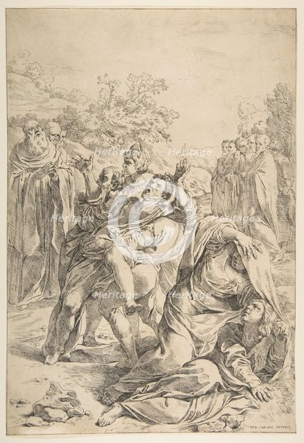 Saint Benedict exorcising a demon, ca. 1637-1639. Creator: Simone Cantarini.
