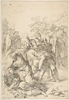 Saint Benedict exorcising a demon, ca. 1637-1639. Creator: Simone Cantarini