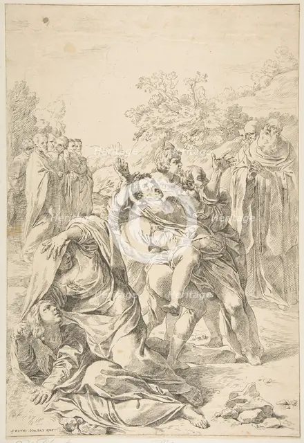 Saint Benedict exorcising a demon, ca. 1637-1639. Creator: Simone Cantarini.