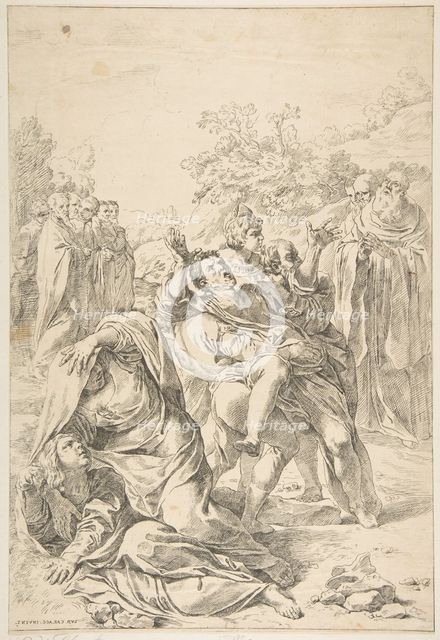 Saint Benedict exorcising a demon, ca. 1637-1639. Creator: Simone Cantarini.