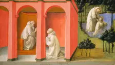 Saint Benedict Orders Saint Maurus to the Rescue of Saint Placidus, c. 1445/1450. Creator: Filippo Lippi