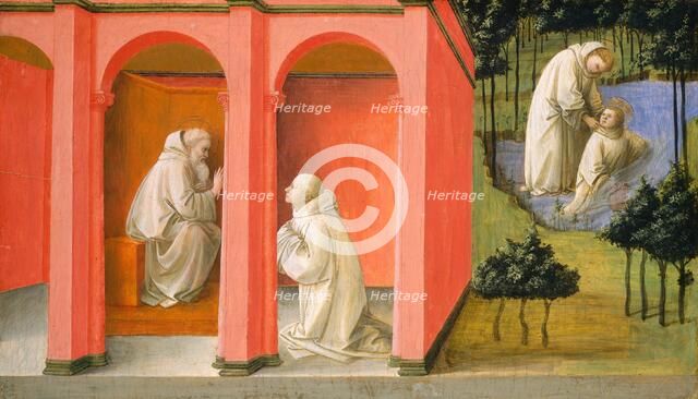 Saint Benedict Orders Saint Maurus to the Rescue of Saint Placidus, c. 1445/1450. Creator: Filippo Lippi.