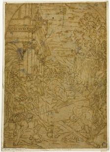 Saint Benedict Moving the Stone which a Demon Had Made Immobile, after 1606. Creator: Unknown