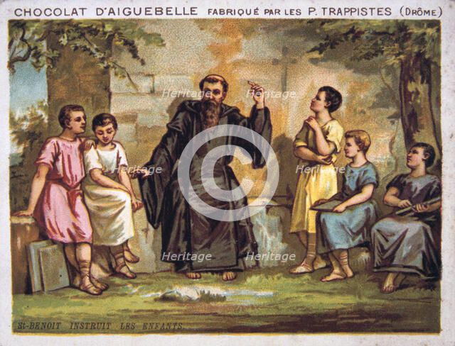 Saint Benoit instructs the children, 19th century. Artist: Unknown