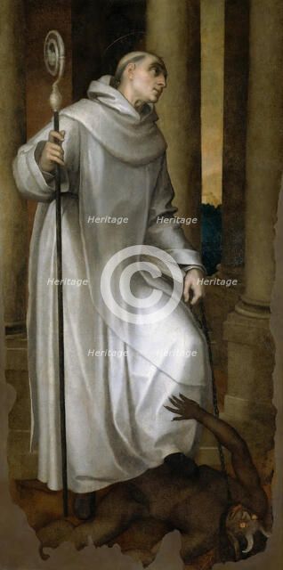 Saint Bernard Crushing a Demon, 1563. Creator: Venusti, Marcello (1512/15-1579).