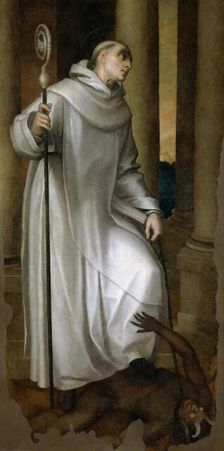 Saint Bernard Crushing a Demon, 1563. Creator: Venusti, Marcello (1512/15-1579)