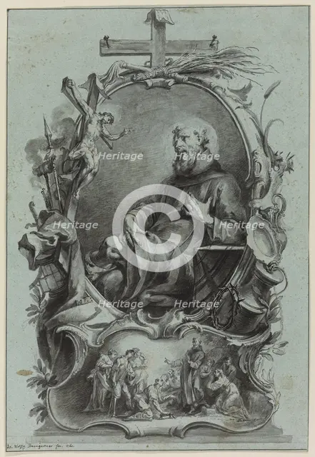 Saint Bernard of Clairvaux, 1760. Creator: Johann Wolfgang Baumgartner.