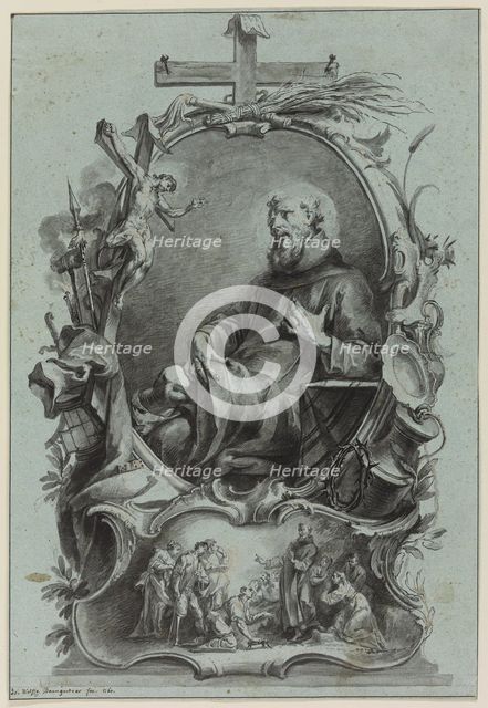 Saint Bernard of Clairvaux, 1760. Creator: Johann Wolfgang Baumgartner.