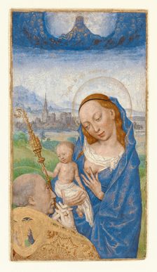 Saint Bernard's Vision of the Virgin and Child: miniature..., about 1475-1480. Creator: Simon Marmion