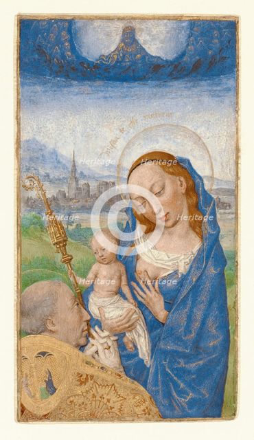 Saint Bernard's Vision of the Virgin and Child: miniature..., about 1475-1480.  Creator: Simon Marmion.
