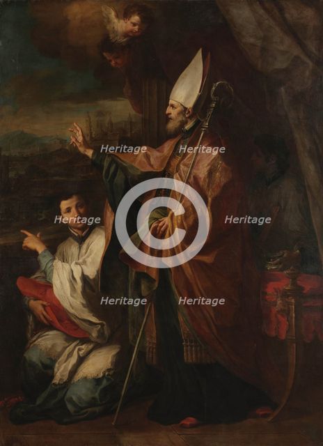 Saint Bernardo degli Uberti, Bishop of Parma, 1745-1750. Creator: Conca, Sebastiano (1680-1764).