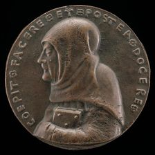 Saint Bernardino of Siena, 1380-1444, Canonized 1450 [obverse], c. 1444/1462. Creator: Antonio Marescotti