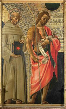 Saint Bernardino of Siena and Saint John the Baptist , ca 1485-1490. Creator: Bevilacqua, Giovanni Ambrogio (ca 1460-after 1512)